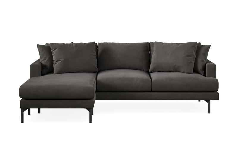 Menard 4-pers Chaiselongsofa - Mørkegrå - Sofa med chaiselong - 4 personers sofa med chaiselong