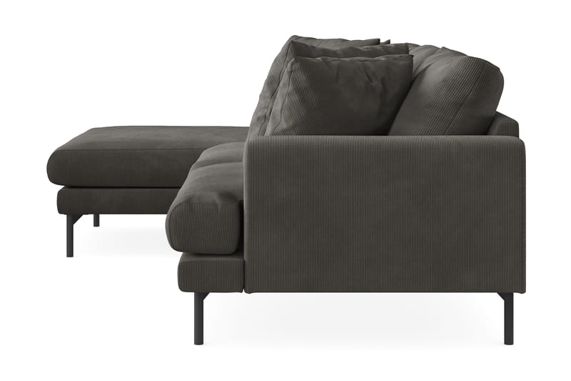 Menard 4-pers Chaiselongsofa - Mørkegrå - Sofa med chaiselong - 4 personers sofa med chaiselong