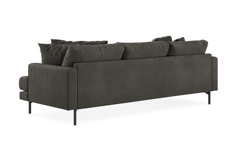 Menard 4-pers Chaiselongsofa - Mørkegrå - Sofa med chaiselong - 4 personers sofa med chaiselong