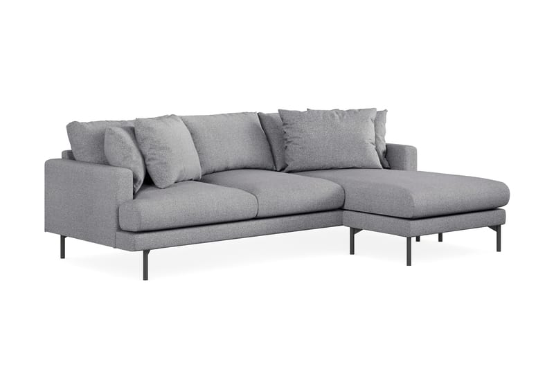 Menard 4-pers Chaiselongsofa - Grå - Sofa med chaiselong - 4 personers sofa med chaiselong