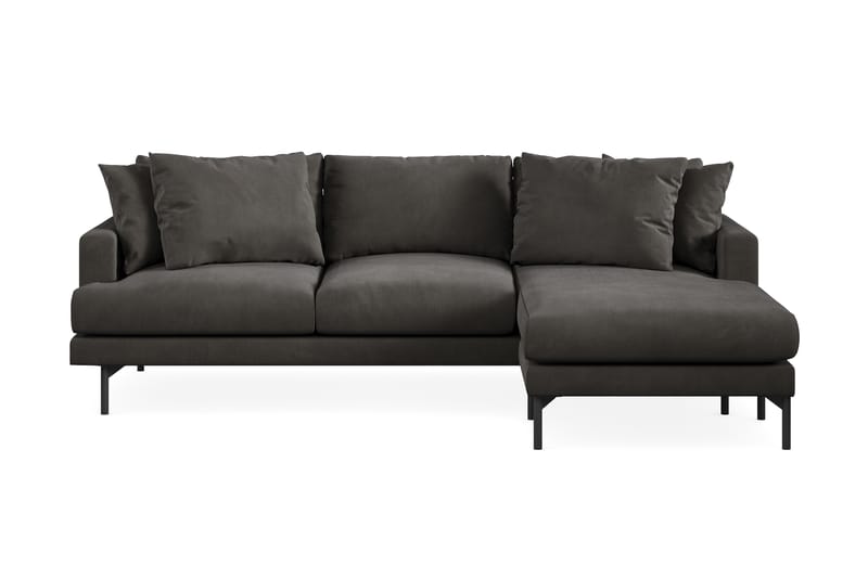 Menard 4-pers Chaiselongsofa - Mørkegrå - Sofa med chaiselong - 4 personers sofa med chaiselong