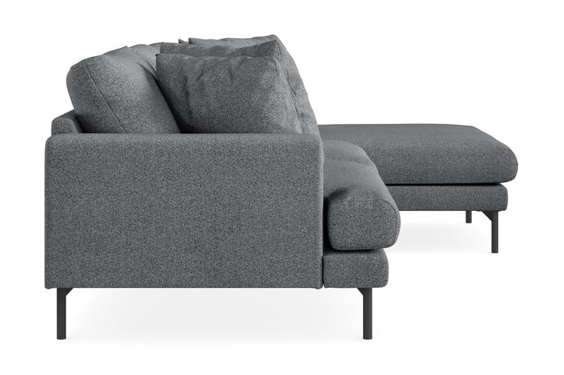 Menard 4-pers Chaiselongsofa - Mørkegrå - Sofa med chaiselong - 4 personers sofa med chaiselong