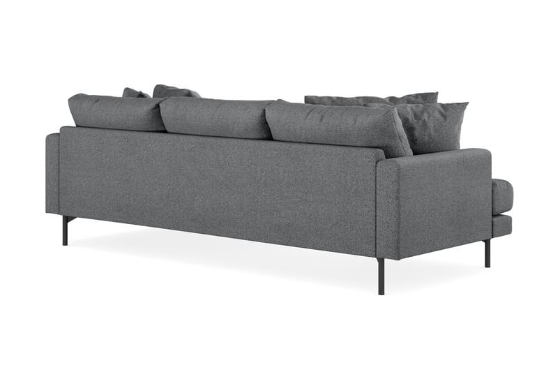 Menard 4-pers Chaiselongsofa - Mørkegrå - Sofa med chaiselong - 4 personers sofa med chaiselong