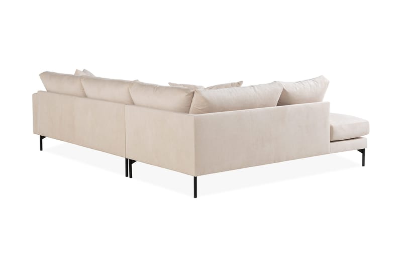 Menard 4-personers Venstrevendt Dyb L-formet Chaiselongsofa i Manchester - Beige - Møbler - Sofaer - Sofa med chaiselong - 4 personers sofa med chaiselong