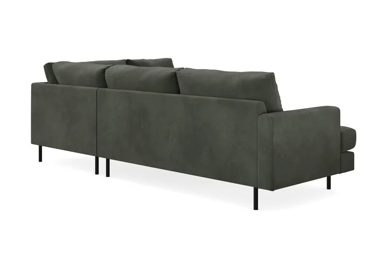 Menard Compact 4-personers Højrevendt L-formet Chaiselongsofa i Manchester - Mørkegrøn - Møbler - Sofaer - Sofa med chaiselong - 4 personers sofa med chaiselong