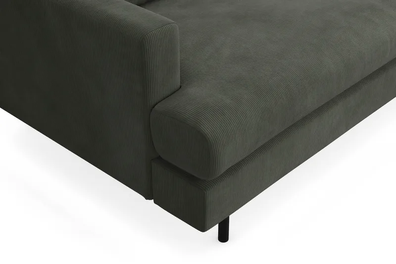 Menard Compact 4-personers Højrevendt L-formet Chaiselongsofa i Manchester - Mørkegrøn - Møbler - Sofaer - Sofa med chaiselong - 4 personers sofa med chaiselong