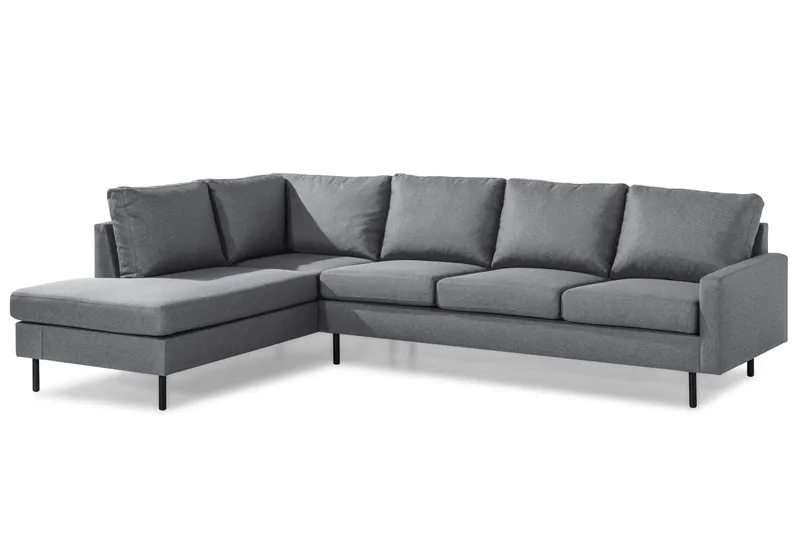 Peppe 4-personers Venstrevendt L-formet Chaiselongsofa i Stof - Lysegrå - Møbler - Sofaer - Sofa med chaiselong - 4 personers sofa med chaiselong
