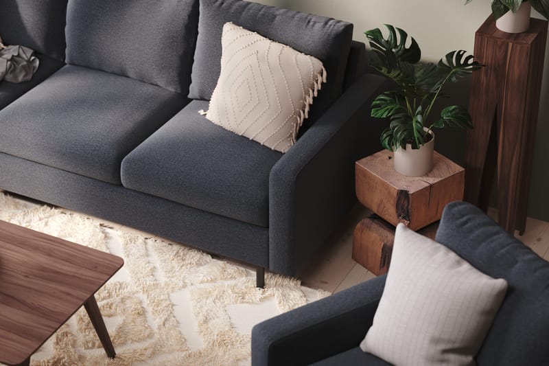 Peppe 4-personers Venstrevendt L-formet Chaiselongsofa i Stof - Mørkegrå - Møbler - Sofaer - Sofa med chaiselong - 4 personers sofa med chaiselong