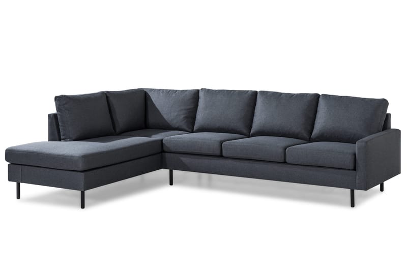 Peppe 4-personers Venstrevendt L-formet Chaiselongsofa i Stof - Mørkegrå - Møbler - Sofaer - Sofa med chaiselong - 4 personers sofa med chaiselong