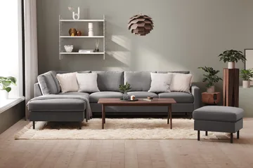 Peppe 4-personers Venstrevendt L-formet Chaiselongsofa i Stof - Lysegrå - Møbler - Sofaer - Sofa med chaiselong - 4 personers sofa med chaiselong