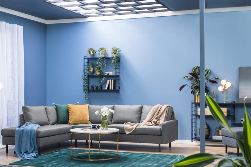 Peppe 4-personers Venstrevendt L-formet Chaiselongsofa i Stof - Lysegrå - Møbler - Sofaer - Sofa med chaiselong - 4 personers sofa med chaiselong