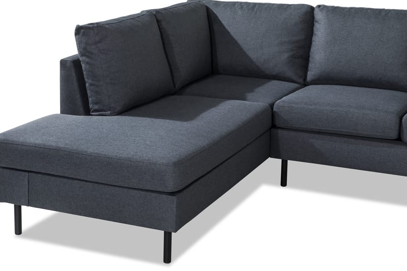 Peppe 4-Pers. Sofa med Chaiselong Venstre - Mørkegrå - Sofa med chaiselong - 4 personers sofa med chaiselong
