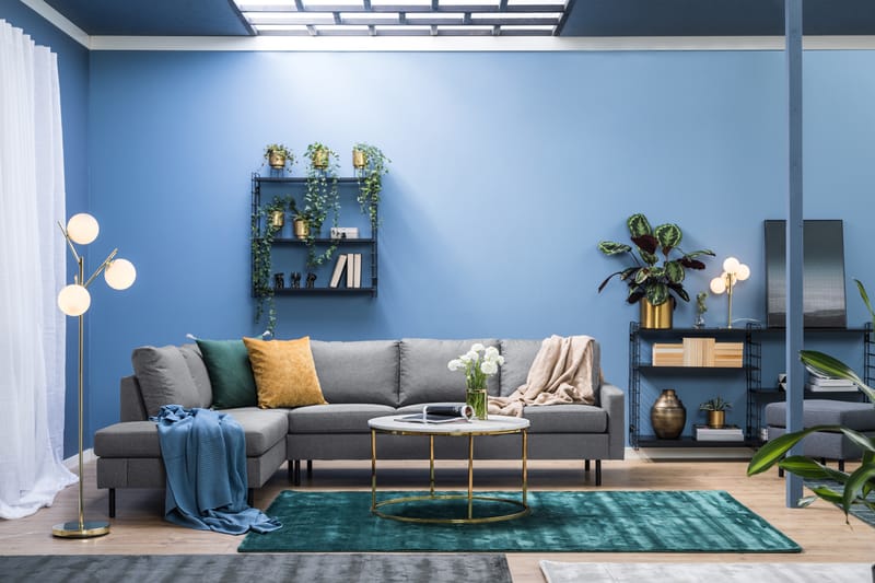 Peppe 4-personers Venstrevendt L-formet Chaiselongsofa i Stof - Lysegrå - Møbler - Sofaer - Sofa med chaiselong - 4 personers sofa med chaiselong