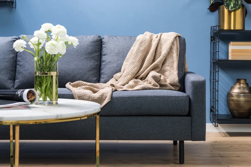 Peppe 4-personers Venstrevendt L-formet Chaiselongsofa i Stof - Mørkegrå - Møbler - Sofaer - Sofa med chaiselong - 4 personers sofa med chaiselong