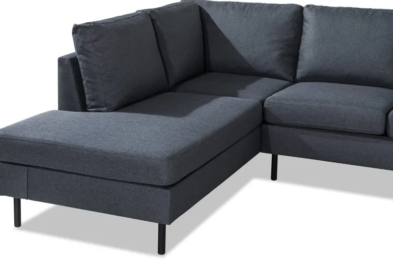Peppe 4-personers Venstrevendt L-formet Chaiselongsofa i Stof - Mørkegrå - Møbler - Sofaer - Sofa med chaiselong - 4 personers sofa med chaiselong