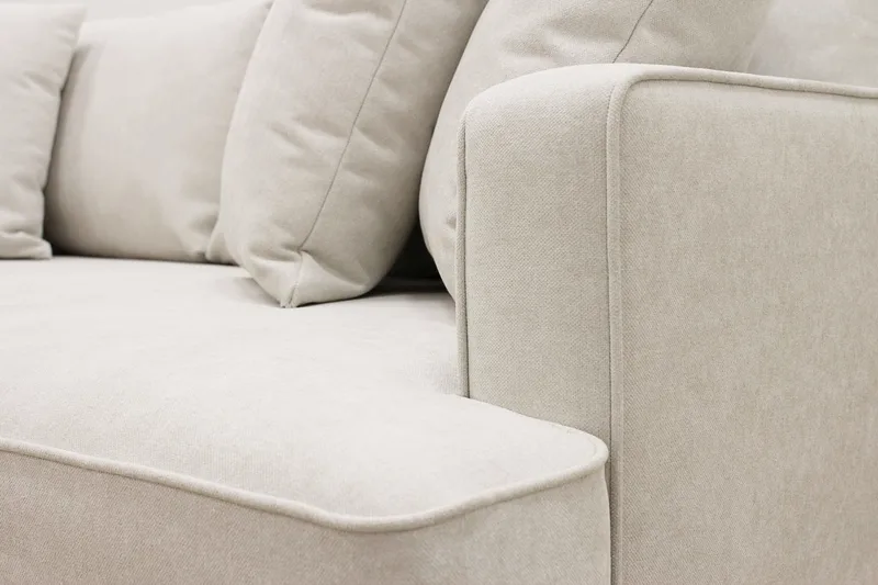 Rossita 4-personers Venstrevendt L-formet Dyb Chaiselongsofa i Stof - Beige - Møbler - Sofaer - Sofa med chaiselong - 4 personers sofa med chaiselong