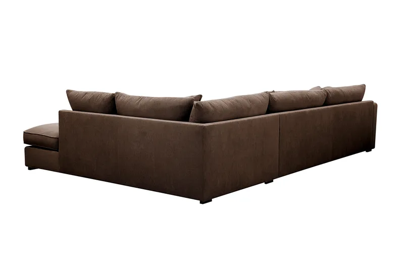 Rossita Lyx 4-personers Højrevendt L-formet Extra Dyb Chaiselongsofa i Manchester - Brun Jernbanefløjl - Møbler - Sofaer - Sofa med chaiselong - 4 personers sofa med chaiselong