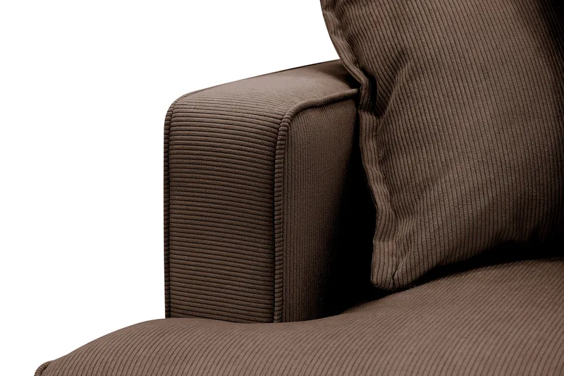 Rossita Lyx 4-personers Højrevendt L-formet Extra Dyb Chaiselongsofa i Manchester - Brun Jernbanefløjl - Møbler - Sofaer - Sofa med chaiselong - 4 personers sofa med chaiselong