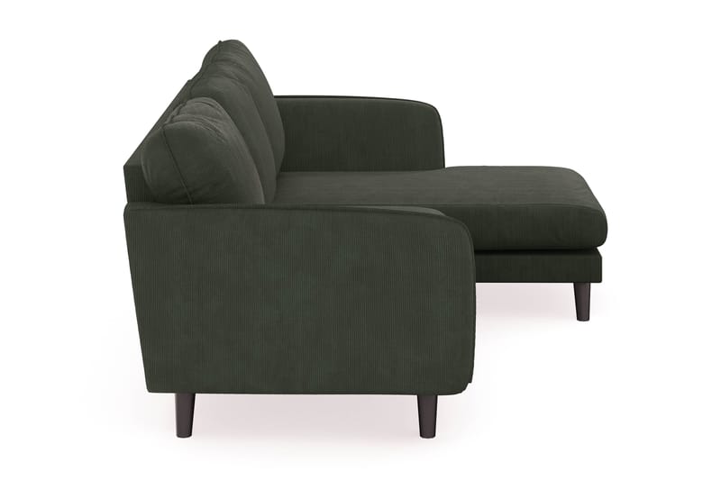 Trend Lyx 3-personers Højrevendt L-formet Chaiselongsofa i Manchester - Mørkegrøn - Møbler - Sofaer - Sofa med chaiselong - 4 personers sofa med chaiselong