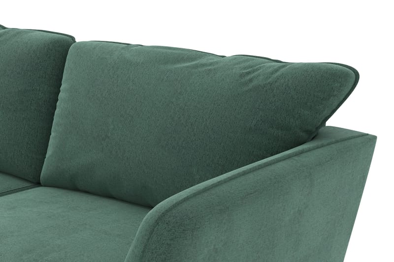 Trend Lyx 3-personers Venstrevendt L-formet Chaiselongsofa i Fløjl - Mørkegrøn - Møbler - Sofaer - Sofa med chaiselong - 4 personers sofa med chaiselong