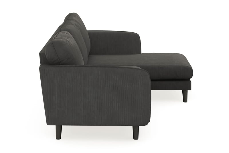 Trend Lyx 3-personers Højrevendt L-formet Chaiselongsofa i Manchester - Mørkegrå - Møbler - Sofaer - Sofa med chaiselong - 4 personers sofa med chaiselong