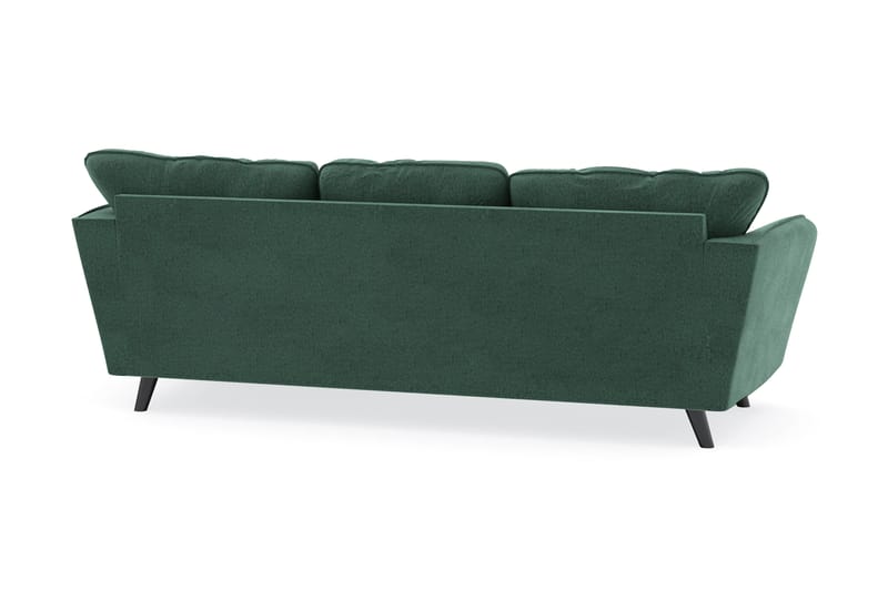 Trend Lyx 3-personers Højrevendt L-formet Chaiselongsofa i Fløjl - Mørkegrøn - Møbler - Sofaer - Sofa med chaiselong