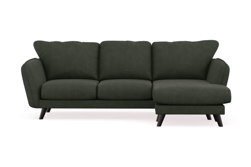 Trend Lyx 3-personers Højrevendt L-formet Chaiselongsofa i Manchester - Mørkegrøn - Møbler - Sofaer - Sofa med chaiselong