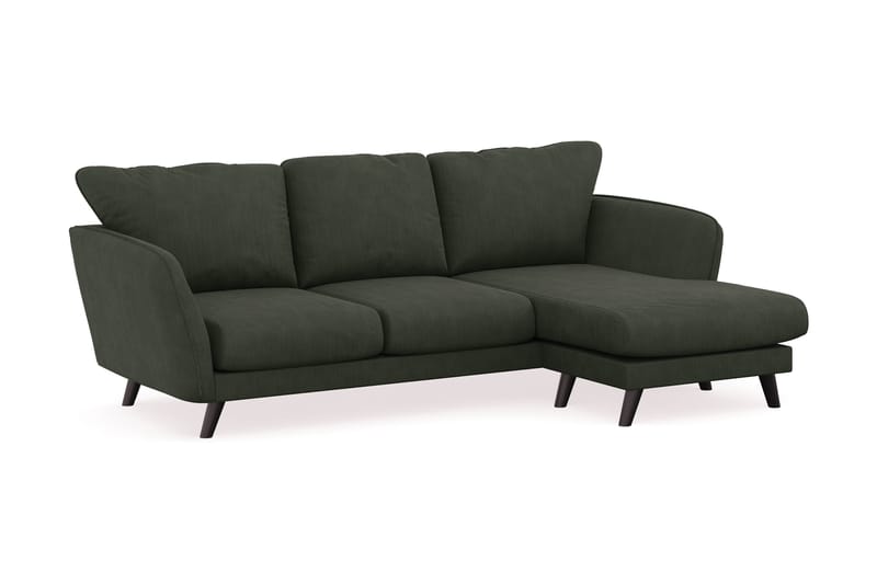 Trend Lyx 3-personers Højrevendt L-formet Chaiselongsofa i Manchester - Mørkegrøn - Møbler - Sofaer - Sofa med chaiselong