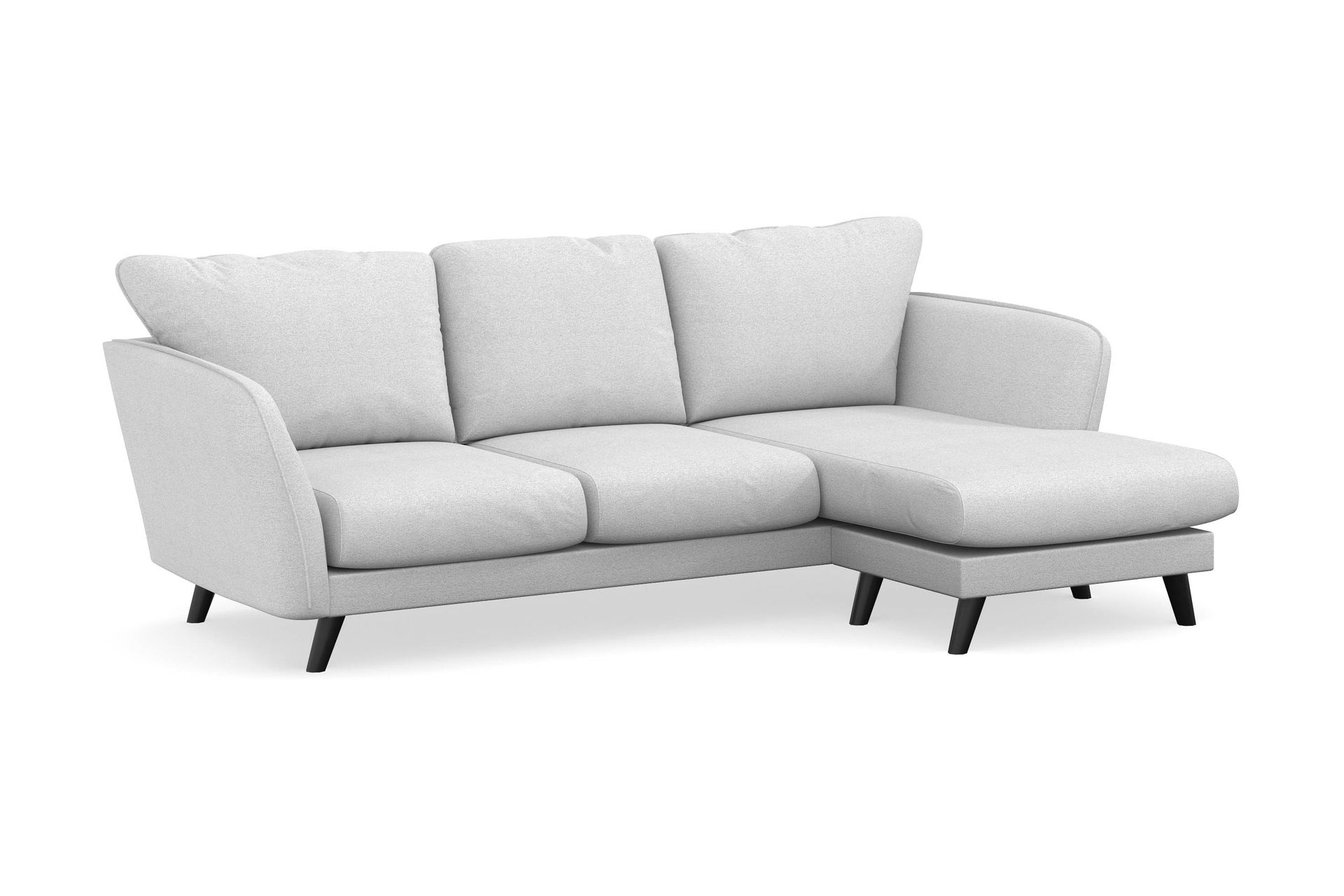 Trend Lyx 3-personers Højrevendt L-formet Chaiselongsofa i Stof - Lysegrå - Møbler - Sofaer - Sofa med chaiselong