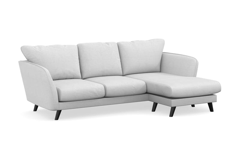 Trend Lyx 3-personers Højrevendt L-formet Chaiselongsofa i Stof - Lysegrå - Møbler - Sofaer - Sofa med chaiselong