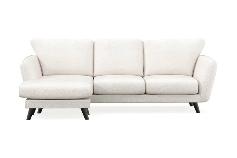 Trend Lyx 3-personers Venstrevendt L-formet Chaiselongsofa i Bouclé, Hvid