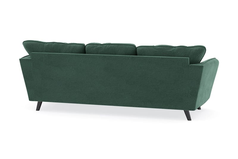 Trend Lyx 3-personers Højrevendt L-formet Chaiselongsofa i Fløjl - Mørkegrøn - Møbler - Sofaer - Sofa med chaiselong - 4 personers sofa med chaiselong