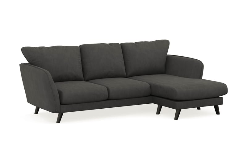 Trend Lyx 3-personers Højrevendt L-formet Chaiselongsofa i Manchester - Mørkegrå - Møbler - Sofaer - Sofa med chaiselong - 4 personers sofa med chaiselong