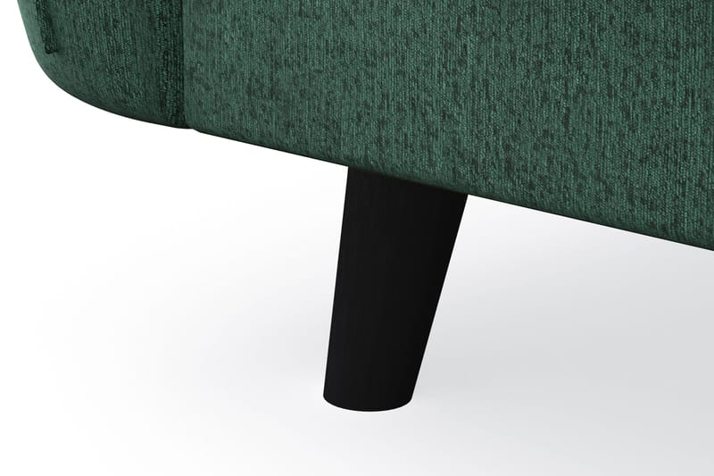 Trend Lyx 3-personers Venstrevendt L-formet Chaiselongsofa i Fløjl - Mørkegrøn - Møbler - Sofaer - Sofa med chaiselong - 4 personers sofa med chaiselong