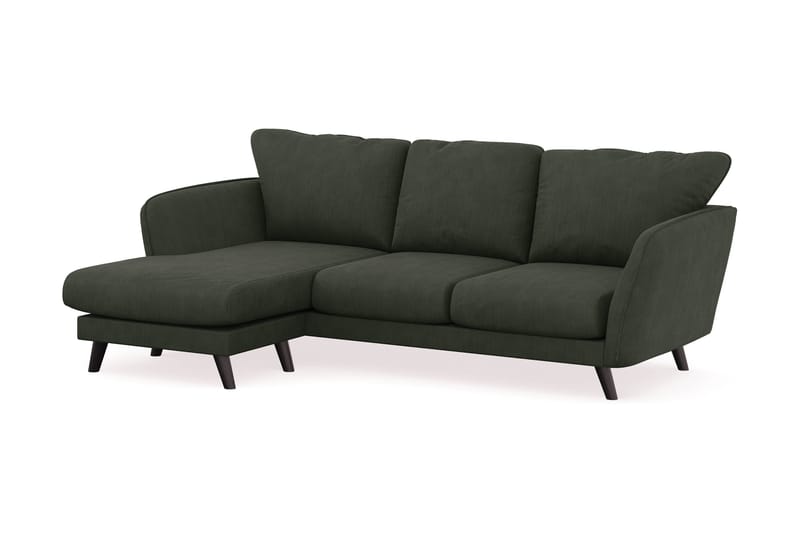 Trend Lyx 3-personers Venstrevendt L-formet Chaiselongsofa i Manchester - Mørkegrøn - Møbler - Sofaer - Sofa med chaiselong - 4 personers sofa med chaiselong