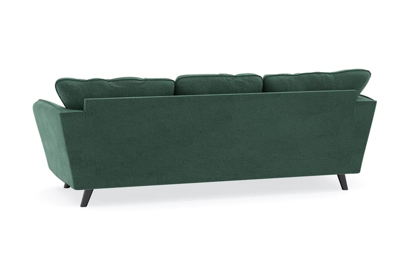 Trend Lyx 3-personers Venstrevendt L-formet Chaiselongsofa i Fløjl - Mørkegrøn - Møbler - Sofaer - Sofa med chaiselong - 4 personers sofa med chaiselong