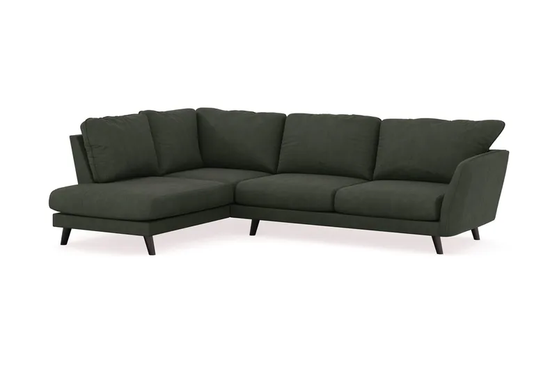 Trend Lyx 4-personers Venstrevendt L-formet Chaiselongsofa i Manchester - Mørkegrøn - Møbler - Sofaer - Sofa med chaiselong - 4 personers sofa med chaiselong