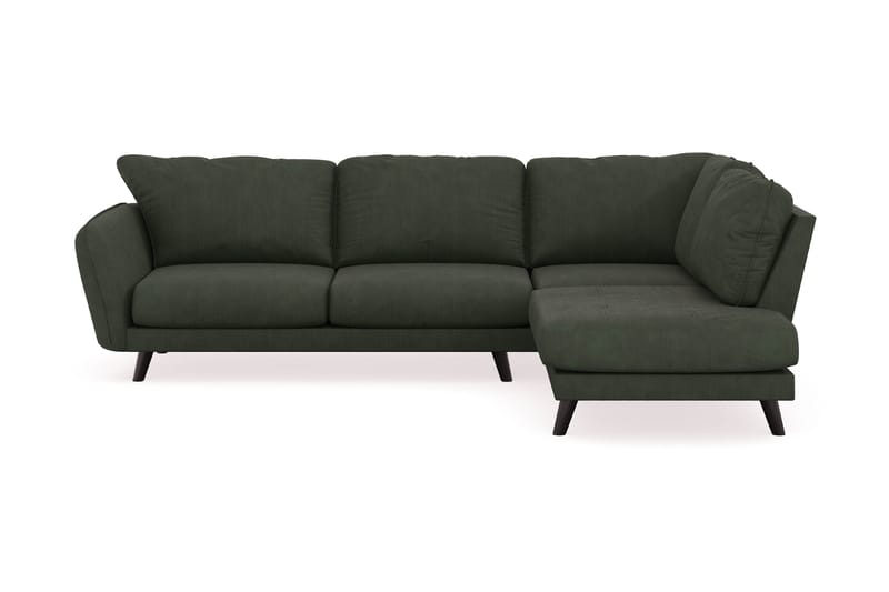 Trend Lyx 4-personers Højrevendt L-formet Chaiselongsofa i Manchester - Mørkegrøn - Møbler - Sofaer - Sofa med chaiselong
