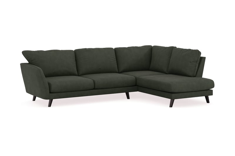 Trend Lyx 4-personers Højrevendt L-formet Chaiselongsofa i Manchester - Mørkegrøn - Møbler - Sofaer - Sofa med chaiselong