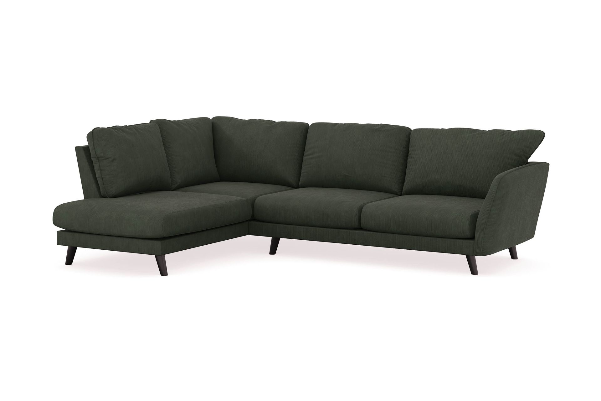 Trend Lyx 4-personers Venstrevendt L-formet Chaiselongsofa i Manchester - Mørkegrøn - Møbler - Sofaer - Sofa med chaiselong