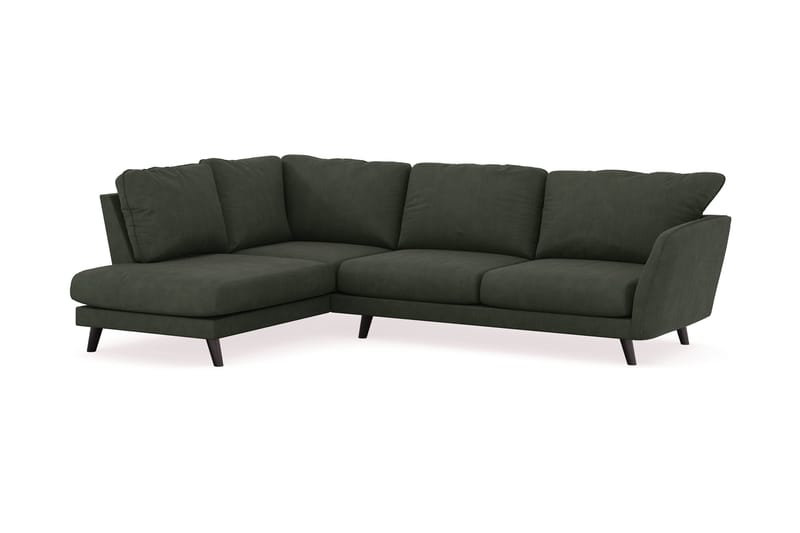 Trend Lyx 4-personers Venstrevendt L-formet Chaiselongsofa i Manchester - Mørkegrøn - Møbler - Sofaer - Sofa med chaiselong