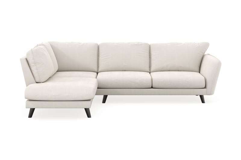 Trend Lyx 4-personers Venstrevendt L-formet Chaiselongsofa i Fløjl - Cremehvid - Møbler - Sofaer - Sofa med chaiselong