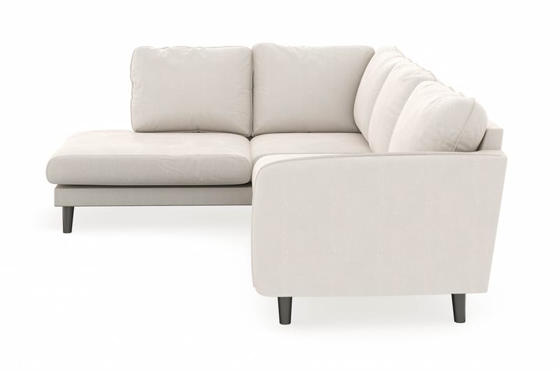 Trend Lyx 4-personers Venstrevendt L-formet Chaiselongsofa i Fløjl - Cremehvid - Møbler - Sofaer - Sofa med chaiselong