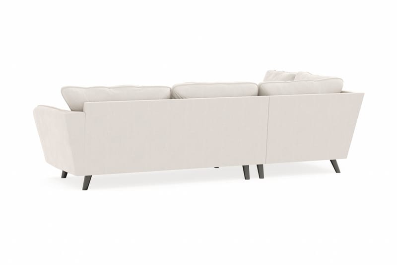 Trend Lyx 4-personers Venstrevendt L-formet Chaiselongsofa i Fløjl - Cremehvid - Møbler - Sofaer - Sofa med chaiselong