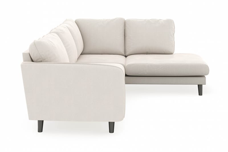 Trend Lyx 4-personers Højrevendt L-formet Chaiselongsofa i Fløjl - Cremehvid - Møbler - Sofaer - Sofa med chaiselong