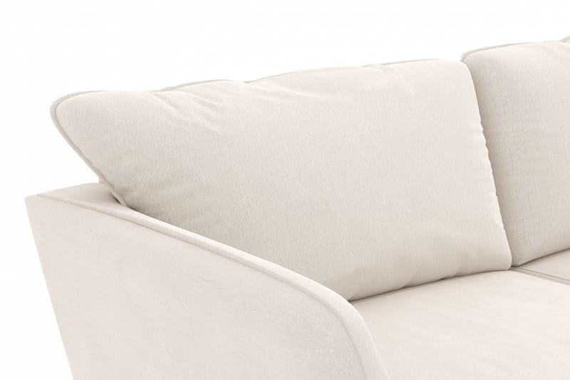 Trend Lyx 4-personers Højrevendt L-formet Chaiselongsofa i Fløjl - Cremehvid - Møbler - Sofaer - Sofa med chaiselong