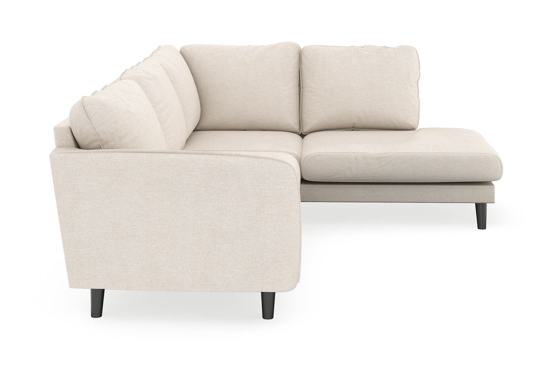 Trend Lyx 4-personers Højrevendt L-formet Chaiselongsofa i Stof - Beige - Møbler - Sofaer - Sofa med chaiselong