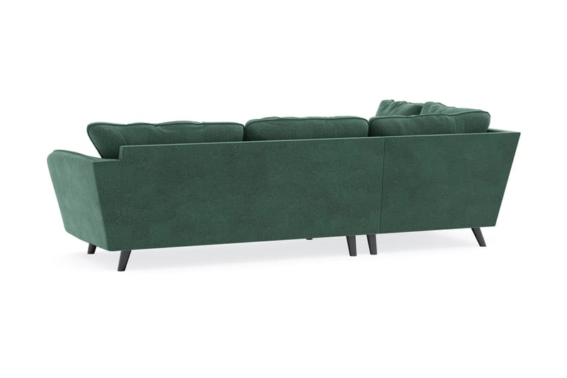 Trend Lyx 4-personers Venstrevendt L-formet Chaiselongsofa i Fløjl - Mørkegrøn - Møbler - Sofaer - Sofa med chaiselong