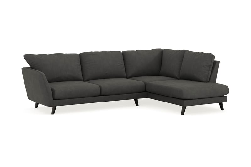 Trend Lyx 4-personers Højrevendt L-formet Chaiselongsofa i Manchester - Mørkegrå - Møbler - Sofaer - Sofa med chaiselong - 4 personers sofa med chaiselong