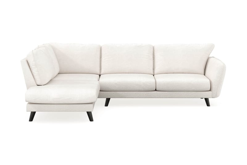 Trend Lyx 4-personers Venstrevendt L-formet Chaiselongsofa i Bouclé, Hvid